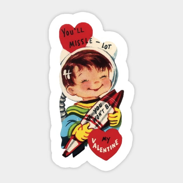 Space Boy Love Missile Valentine Sticker by Eugene and Jonnie Tee's